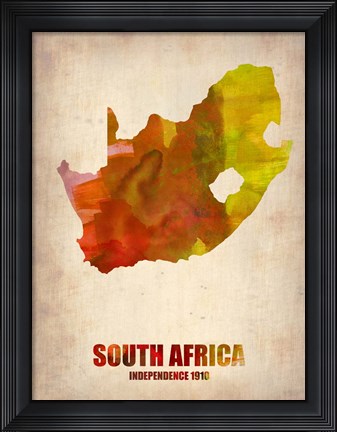 Framed South Africa Watercolor Print
