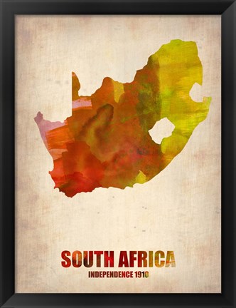 Framed South Africa Watercolor Print