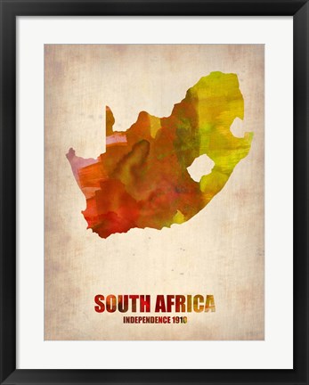 Framed South Africa Watercolor Print