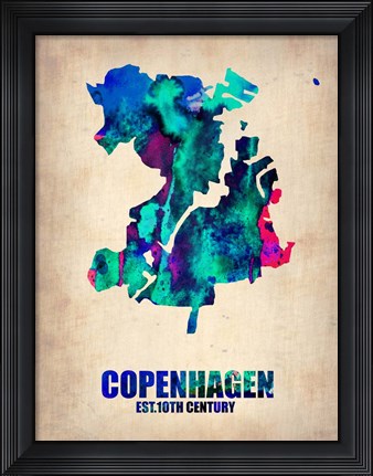 Framed Copenhagen Watercolor Print