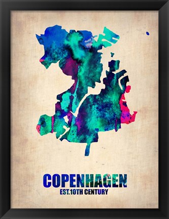 Framed Copenhagen Watercolor Print