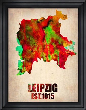 Framed Leipzig Watercolor Print
