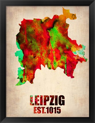 Framed Leipzig Watercolor Print