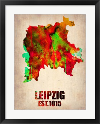 Framed Leipzig Watercolor Print