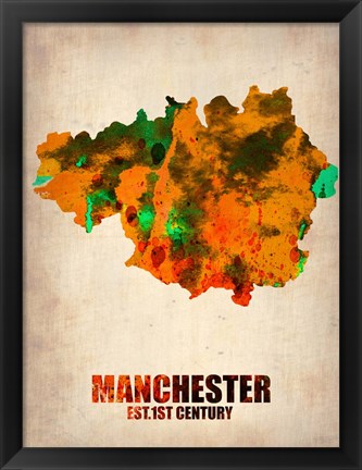 Framed Manchester Watercolor Print