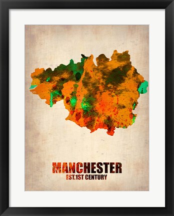 Framed Manchester Watercolor Print