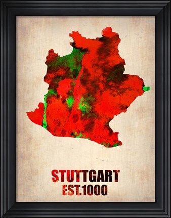 Framed Stuttgart Watercolor Print