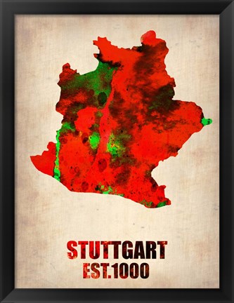 Framed Stuttgart Watercolor Print