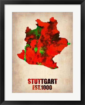 Framed Stuttgart Watercolor Print