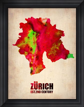 Framed Zurich Watercolor Print