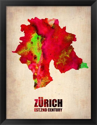 Framed Zurich Watercolor Print