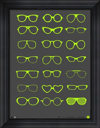 Framed Vintage Glasses 3 Print