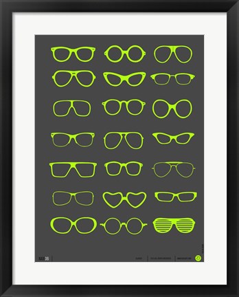 Framed Vintage Glasses 3 Print