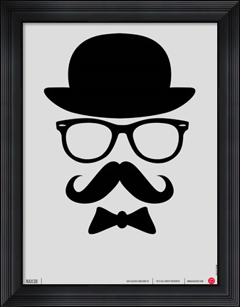Framed Hats Glasses and Mustache 1 Print