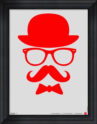 Framed Hats Glasses and Mustache 2 Print
