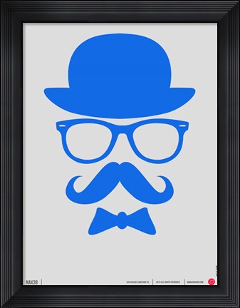 Framed Hats Glasses and Mustache 3 Print
