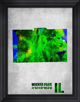 Framed Wicker Park Illinois Print