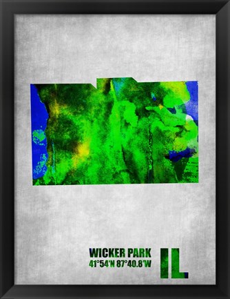 Framed Wicker Park Illinois Print