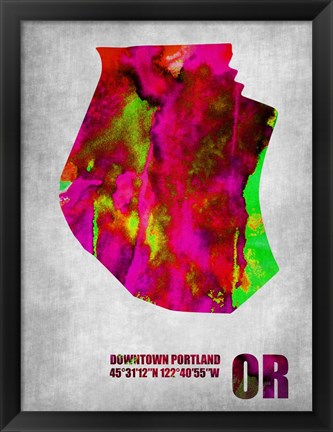 Framed Downtown Portland Oregon Print