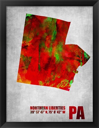 Framed North Liberties Pennsylvania Print
