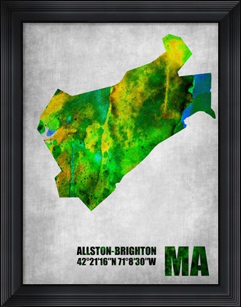 Framed Allston-Brighton Massachusetts Print
