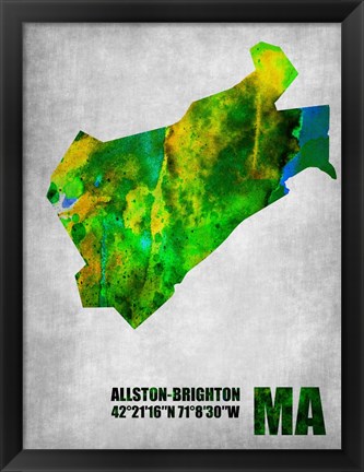 Framed Allston-Brighton Massachusetts Print