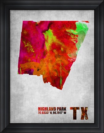 Framed Highland Park Texas Print