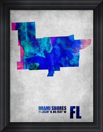 Framed Miami Shores Florida Print