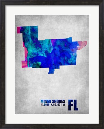 Framed Miami Shores Florida Print