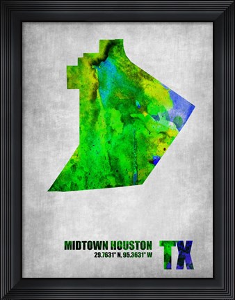 Framed Midtown Houston Texas Print