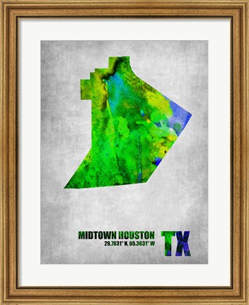 Framed Midtown Houston Texas Print
