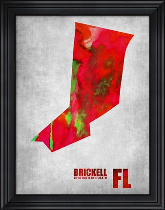 Framed Brickell Florida Print