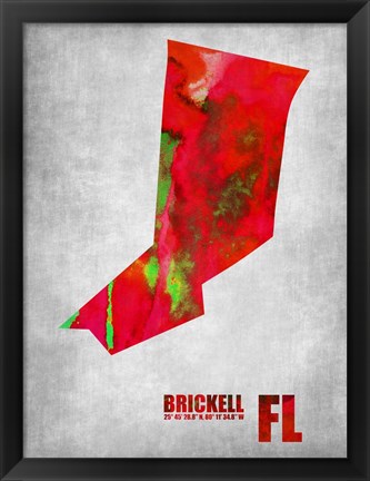 Framed Brickell Florida Print