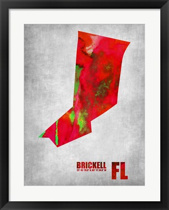 Framed Brickell Florida Print