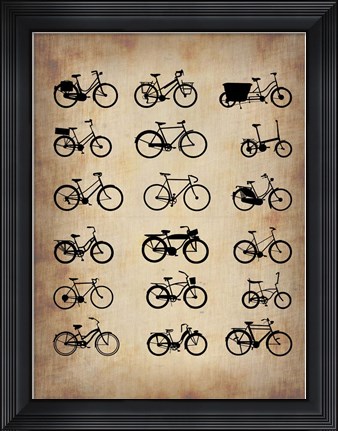 Framed Vintage Bicycles Print