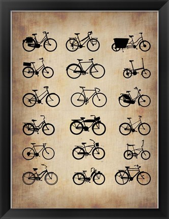 Framed Vintage Bicycles Print