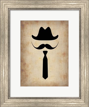 Framed Hat Glasses and Mustache 2 Print