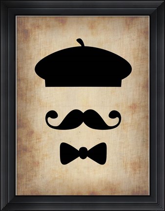 Framed Hat Glasses and Mustache 3 Print