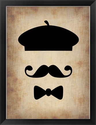 Framed Hat Glasses and Mustache 3 Print