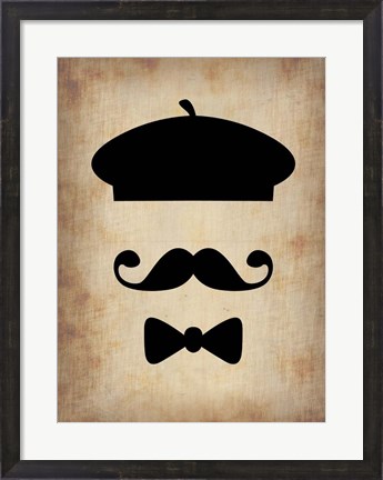 Framed Hat Glasses and Mustache 3 Print
