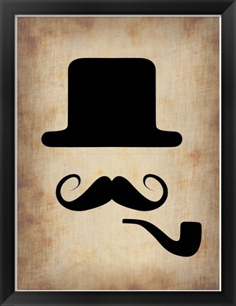 Framed Hat Glasses and Mustache 4 Print