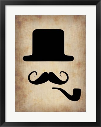 Framed Hat Glasses and Mustache 4 Print