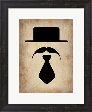 Framed Hat Glasses and Mustache 5 Print