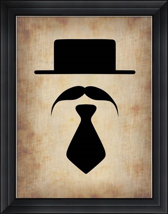 Framed Hat Glasses and Mustache 5 Print