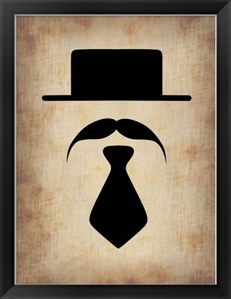 Framed Hat Glasses and Mustache 5 Print