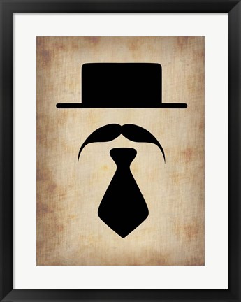 Framed Hat Glasses and Mustache 5 Print