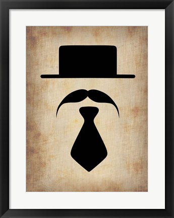 Framed Hat Glasses and Mustache 5 Print