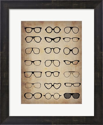 Framed Vintage Glasses Print