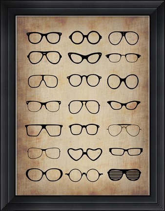 Framed Vintage Glasses Print