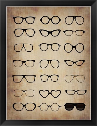 Framed Vintage Glasses Print